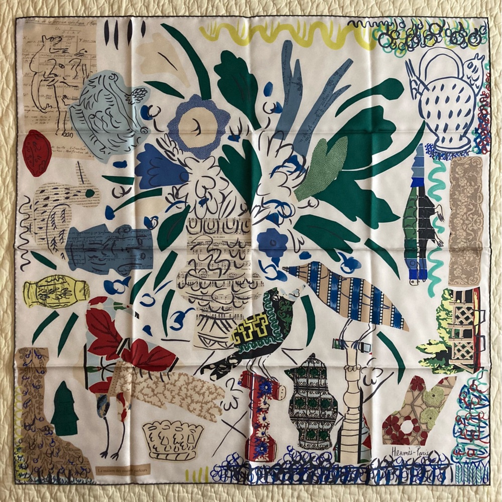 Brand New Hermes La Maison des Oiseaux Parleurs Silk Scarf - Picture 5 of 14